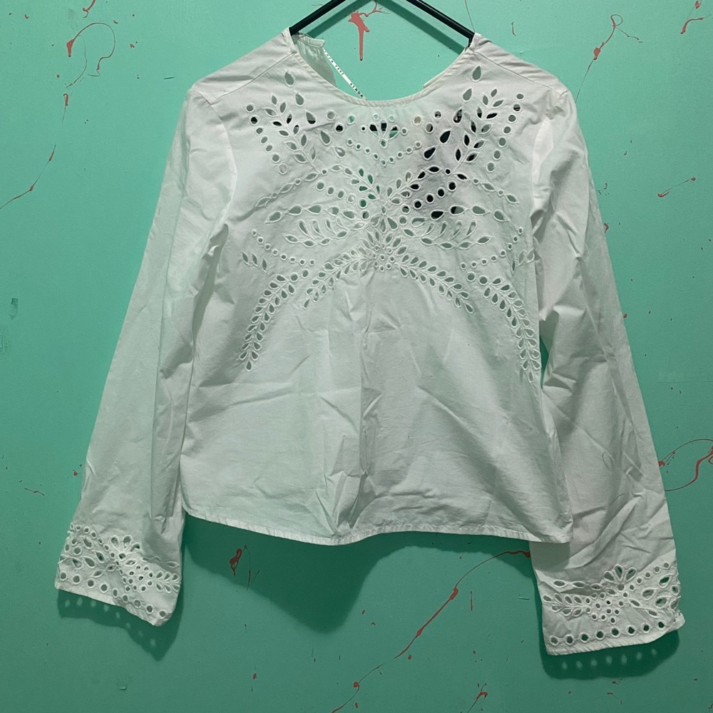 White eyelet blouse